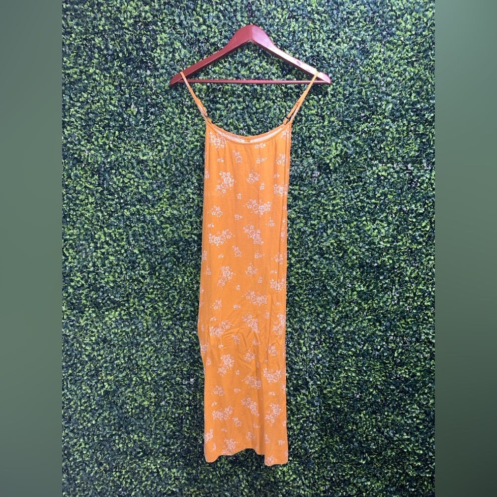 Mustard Yellow Floral Midi Dress Aeropostale